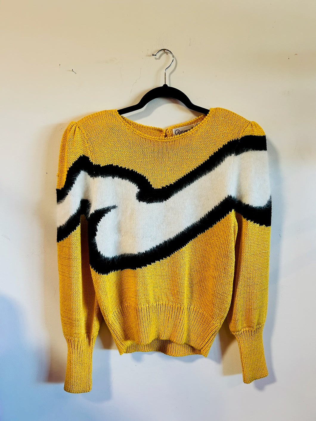 Yellow Furry Vintage Sweater