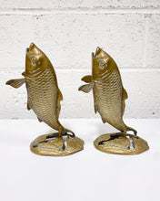 Load image into Gallery viewer, Vintage Pair of Brass Standing Coi Fish
