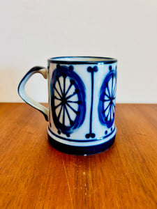 Nordic Cobalt Hand Painted Mug  Designed, C.J. Peterson Made in Japan