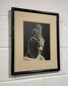 Vintage Framed Photo of Gigeiten Statue at Akishino-dera Temple, Japan