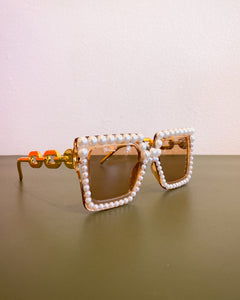 Rectangular Amber Pearl Sunnies