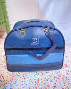 Vintage Blue Brunswick Bowling Bag with Ball