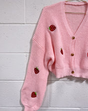 Load image into Gallery viewer, Pink Cardigan with Strawberries (XL)
