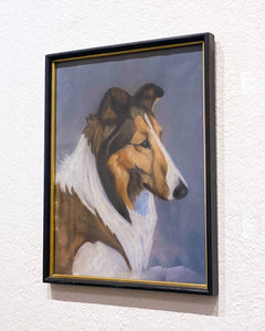 Vintage Collie Dog Painting