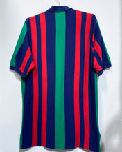 Load image into Gallery viewer, Red Blue and Green Striped Polo Shirt (L)
