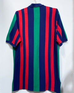 Red Blue and Green Striped Polo Shirt (L)