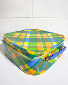 Vintage Plaid Small Luggage Bag