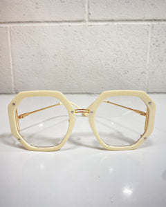 Cream Frame Glasses