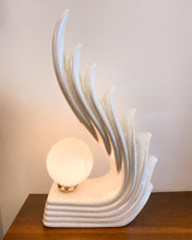 Load image into Gallery viewer, Art Deco Cascading Wings Irridescent Table Lamp
