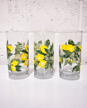 Load image into Gallery viewer, Vintage Set of 3 Lemon Drinking Glasses
