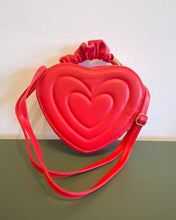 Load image into Gallery viewer, Red Heart Purse with Scrunchy Handle
