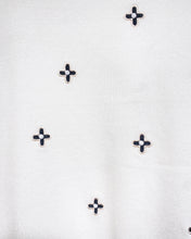 Load image into Gallery viewer, White Knit Blouse with Black Flowers (M)
