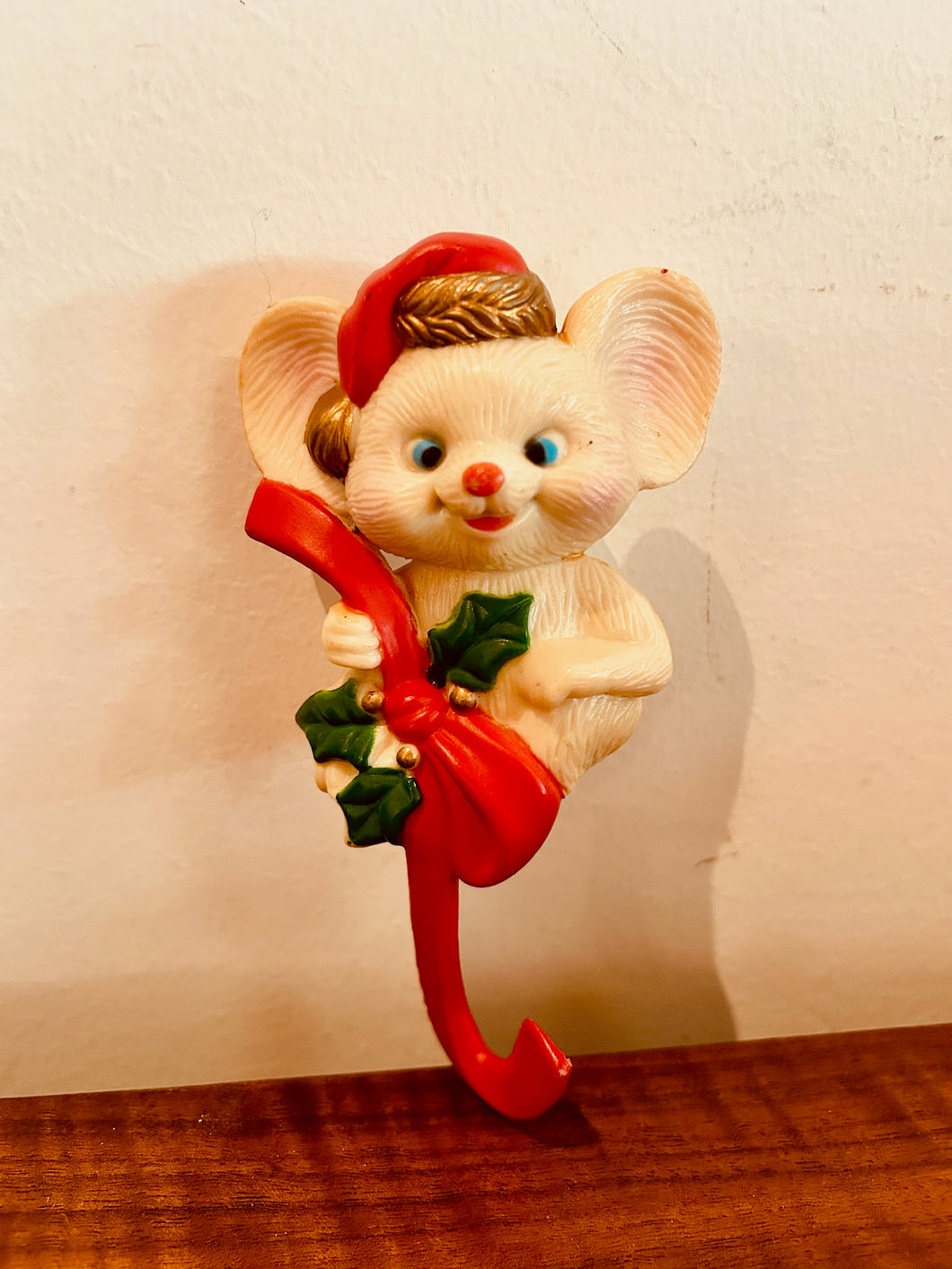 Christmas Tree Vintage Mouse Cross Eyed Stocking Hat Holder Hanger