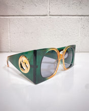 Load image into Gallery viewer, Oversized Green and Amber Sunnies
