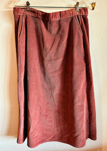 Corduroy Burgundy Long Skirt