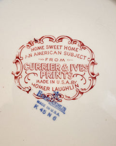 Currier & Ives Prints “Home Sweet Home” Plate