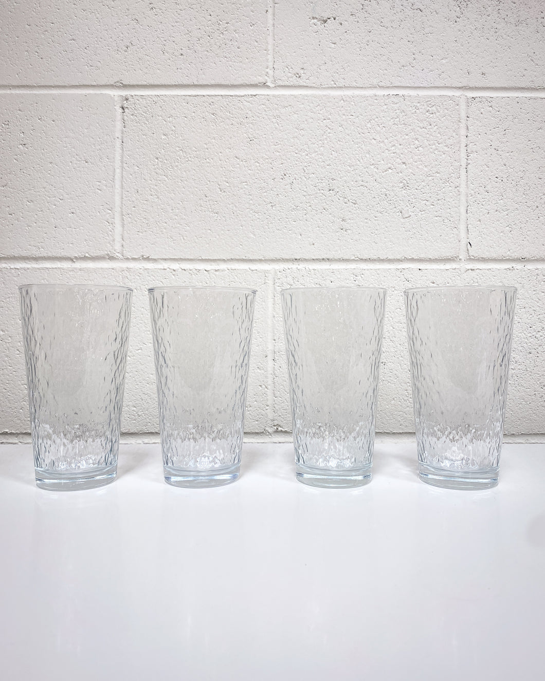 Vintage Set of 4 Crinkle Glasses