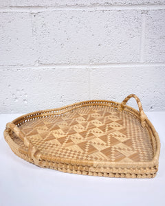 Vintage Heart Shaped Woven Tray