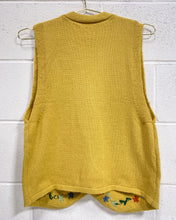 Load image into Gallery viewer, Mustard Knit Vest with Flowers
