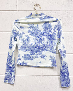 Blue and White Toile Blouse