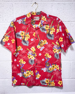 Hilo Hottie Red Ukelele Hawaiian Shirt (M)