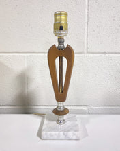 Load image into Gallery viewer, Vintage Small Wood and Stone Table Lamp - As Found
