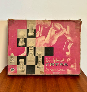 Rare Ganine Sculptured Chess board  Box