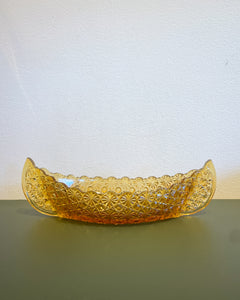 Vintage Fenton Amber Canoe Dish