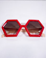 Load image into Gallery viewer, Red Octagonal Sunglasses
