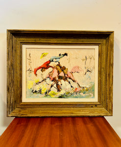 Oil painting by Alberto Ruiz Bucking Bronco