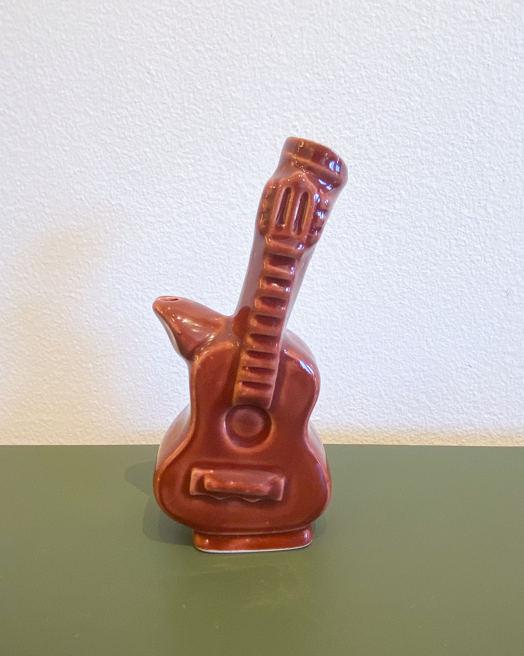 Ceramic Red Guitar Bud Vase