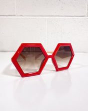 Load image into Gallery viewer, Red Octagonal Sunglasses
