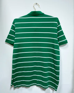 Green and White Striped Polo Shirt (L)