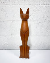 Load image into Gallery viewer, Mid Century Teak Siamese Cat Statue
