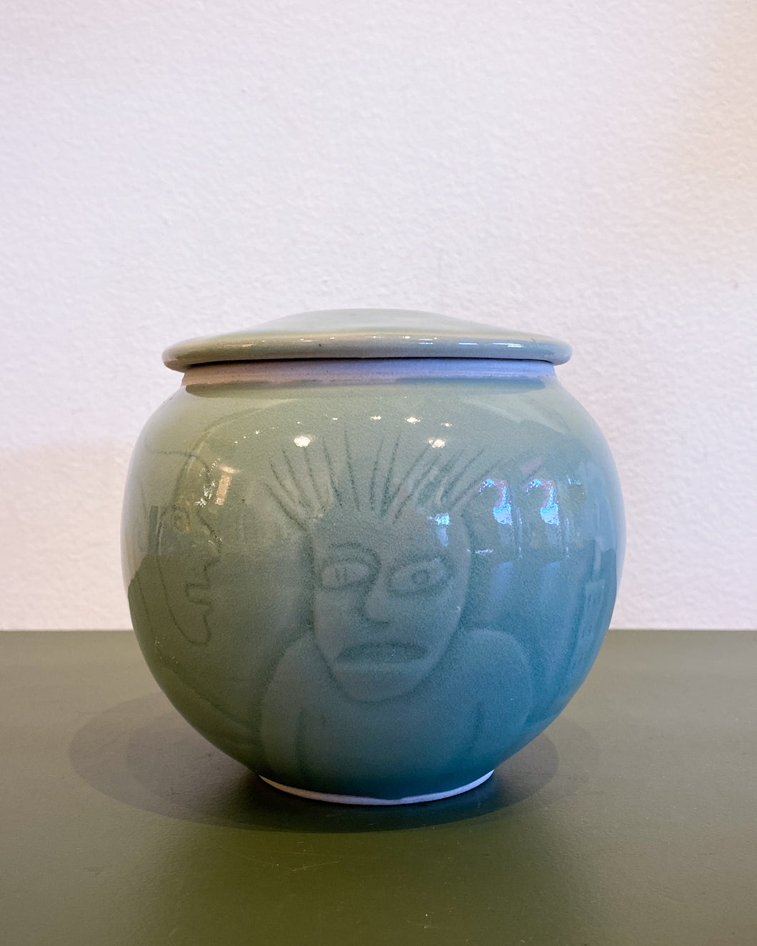 Vintage 90’s Art Ceramic Container with Lid