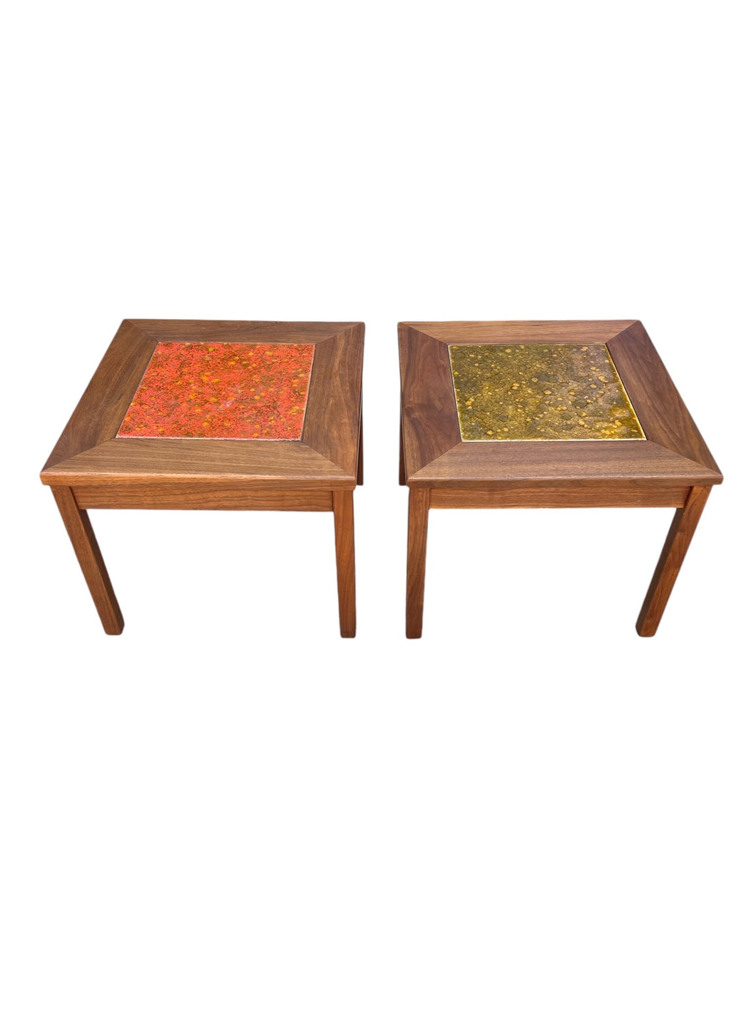 Brown Saltman by John Keal Walnut and Enameled Side/End Table, Sold Separately