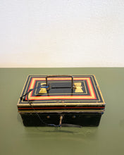 Load image into Gallery viewer, Vintage Metal Hinged Tin Box with Lock and Key - Made in England
