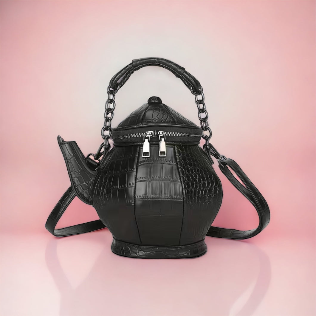 Black Teapot Purse Handbag