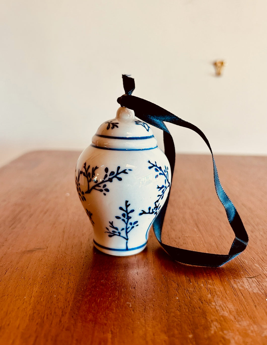 Christmas Tree Blue and White Tree Branch Porcelain Oriental Ginger Jar