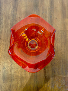 Modern Viking Epic Ruby Red Art Glass Bowl With Rolled Edges