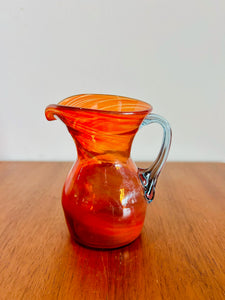 Murrhina Hand Blown Swirl Art Pitcher Vase