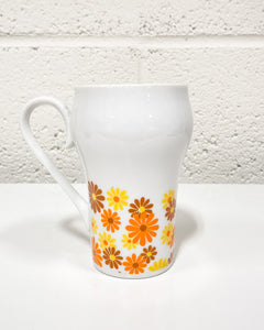 Vintage Tall Coffee Mug with Daisies