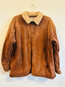 Vintage Brown Jumper Jacket With Sherpa Collar