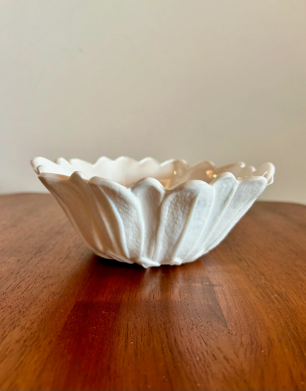 Lily Pond Pattern Milk Glass Bowl