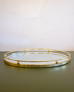 Vintage Gold Tone Oval Tray