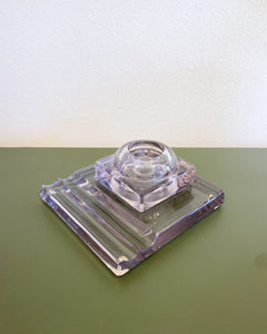 Antique 2-Piece Glass Inkwell