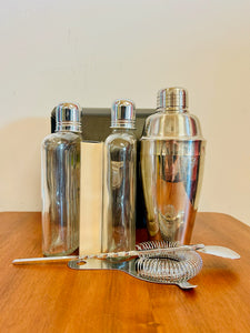 Cocktail Shaker and Flask Set in To-go Tote