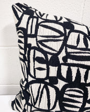 Load image into Gallery viewer, Black and White Graphic Rectangular Pillow
