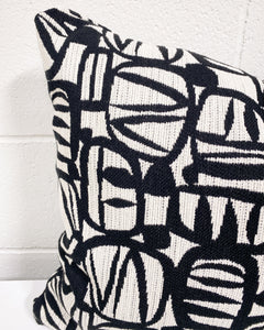 Black and White Graphic Rectangular Pillow