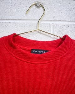 Red Pullover with Fringe Detail